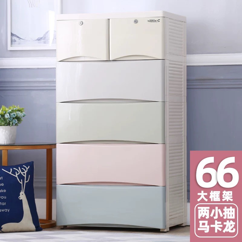 65cm宽大容量加深收纳柜子抽屉式家用塑料宝宝孩子衣柜储物柜子收纳柜 三维工匠高清大图