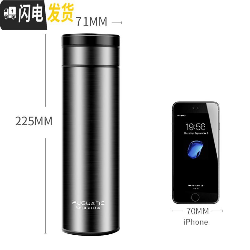 三维工匠保温杯304不锈钢大容量水杯便携女男车载商务真空茶杯520 蓝色420高清大图