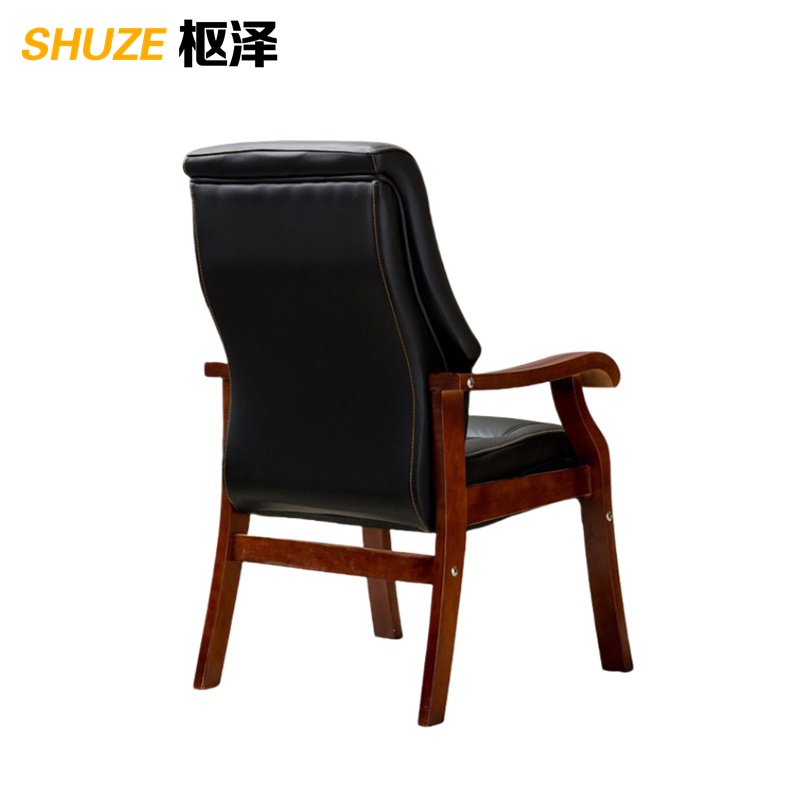 枢泽 老板椅 黑色pu皮 把高清大图