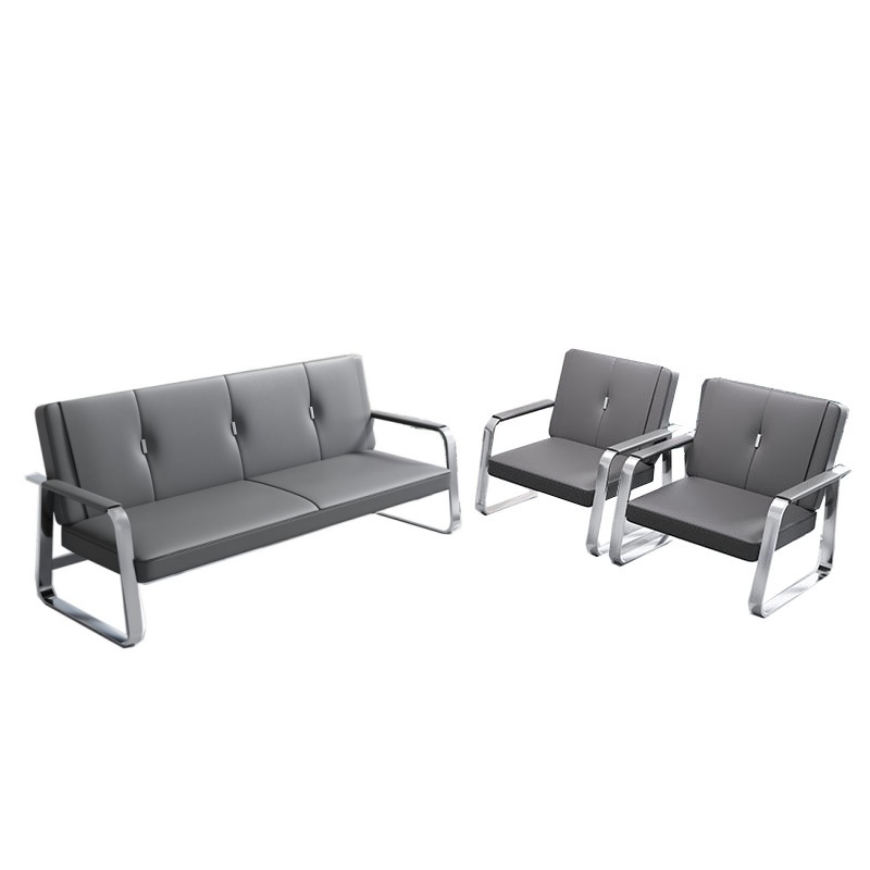 悦兴诚靠背沙发灰色181*69*84cm(1+1+3)套高清大图