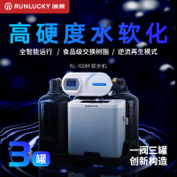 润莱家用软水机一阀三罐 处理高硬度水质地区厨下式软水机 官方标配 软水流量每小时2000升 RL-R100M