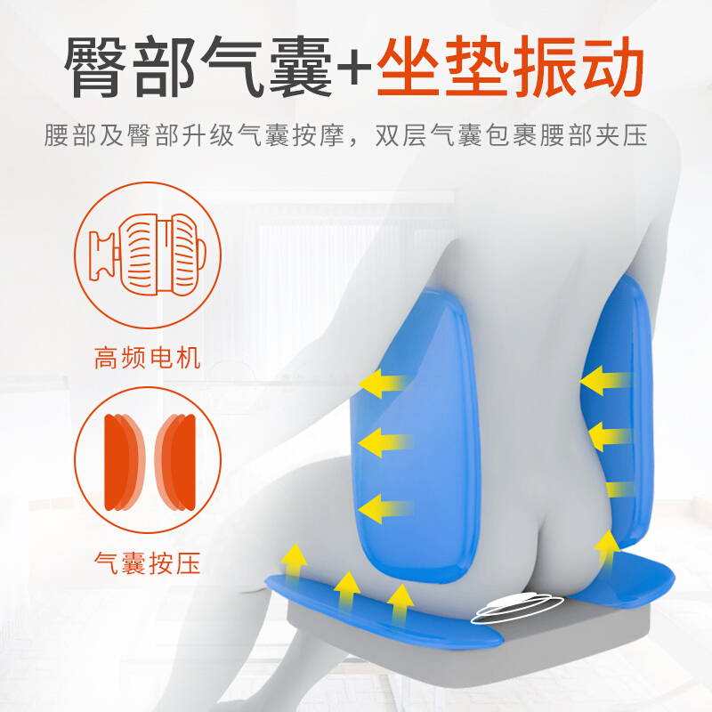 凯伦诗CLORIS-S308 按摩垫全身 腰背按摩器颈部腰椎肩背部按摩仪 多功能按摩坐垫颈椎按摩器全身