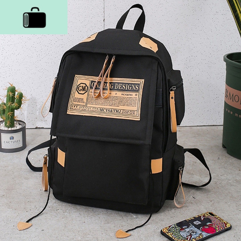 2019新款韩版原宿背包男女休闲简约双肩包潮流个生书包旅行包NEW LAKE高清大图