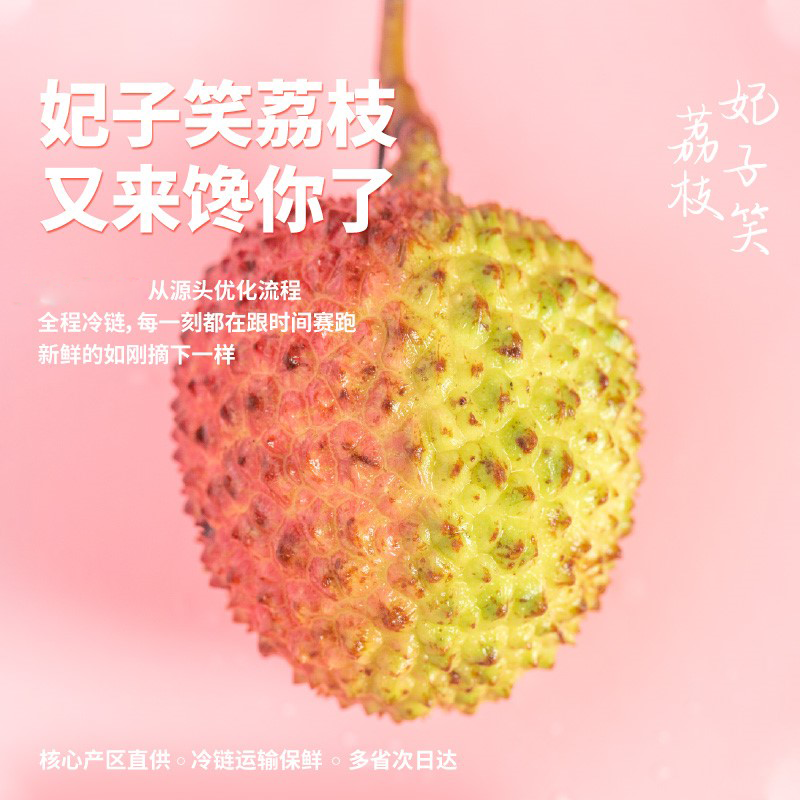 精品A果海南妃子笑荔枝3斤装应季自营生鲜热带水果新鲜整箱时令新鲜水果顺丰速运时令水果
