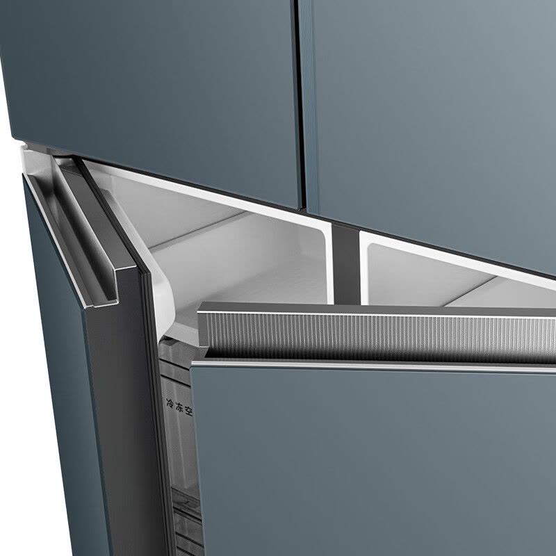TCL460升风冷冰箱薄嵌系列0缝隙嵌入安静运行 大变温空间 R460P12-UQ冰湖蓝 十字四开门冰箱 基础安装图片