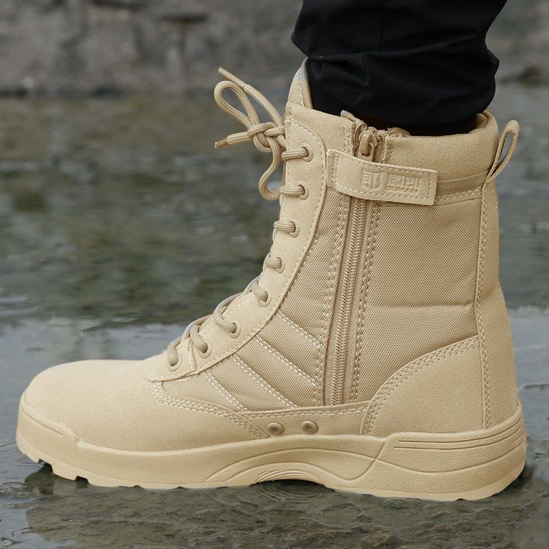 黑色作战靴单靴36高帮军靴作战靴男女超轻减震特种兵战术作训靴秋冬款