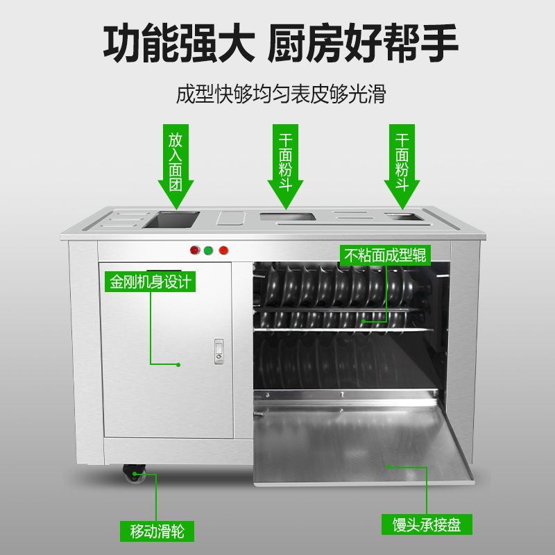 圣托(Shentop)全自动对辊馒头机商用 学校食堂不锈钢馒头成型机 仿手工方形圆形做馒头机器 STSA-MT65高清大图