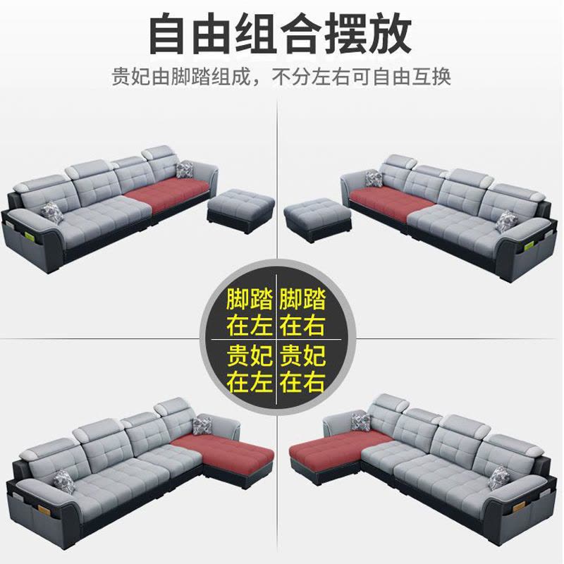 布艺沙发简约现代小户型组合出租房北欧三人位科技布客厅整装沙发图片