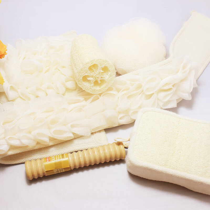 安巢家居(ANCHOW)搓澡巾六件套 男拉背条强力搓泥手套去死皮擦背男女沐浴花球套件 沐浴6件套 AW10201高清大图