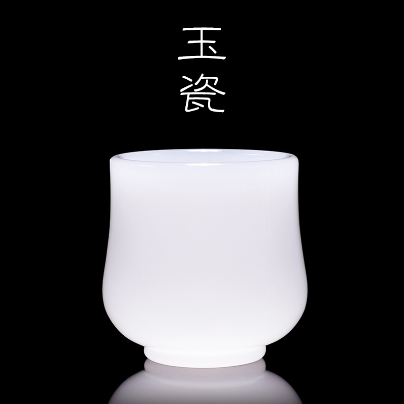 白瓷玉瓷茶杯大号品茗杯耐热加厚玻璃主人杯单杯琉璃玉盏功夫茶具|玉瓷茶杯-罗汉杯