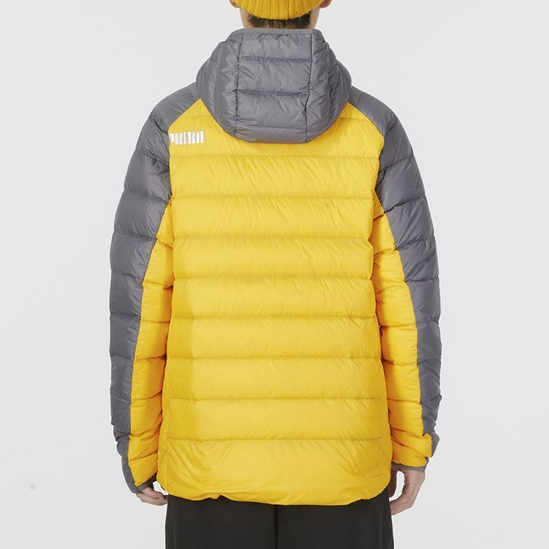 彪马(PUMA)羽绒服男装新款撞色拼接羽绒休闲服防寒保暖连帽运动外套672911-39 ZP