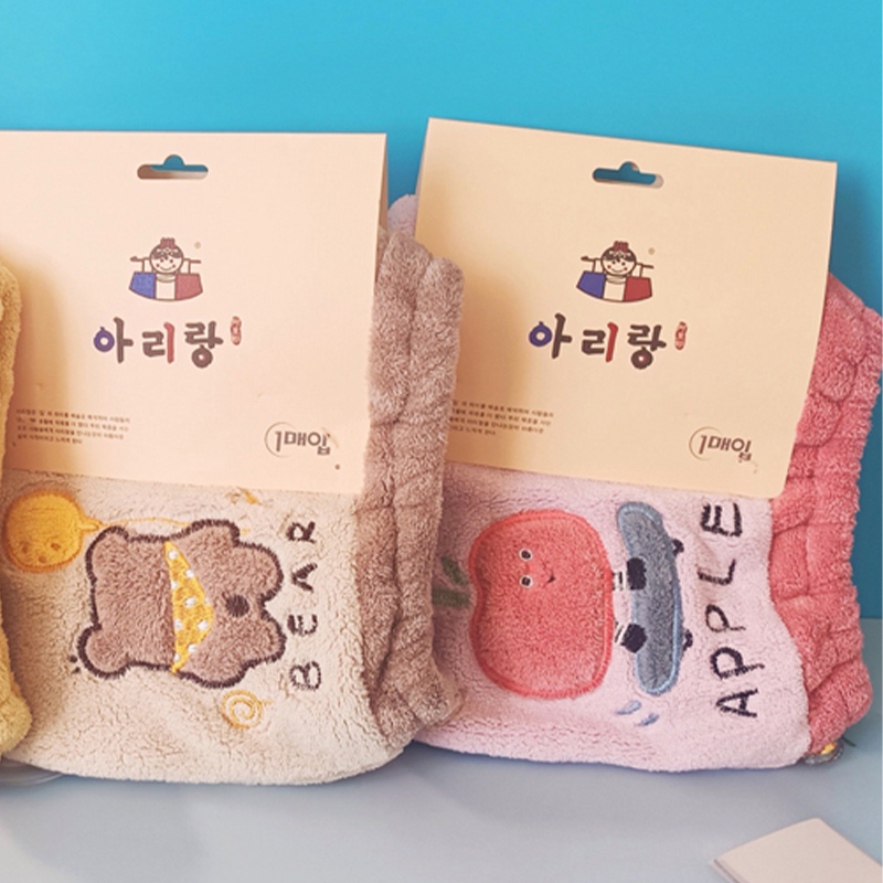 阿里郎 拼接少女干发帽 2条装(颜色随机发)高清大图