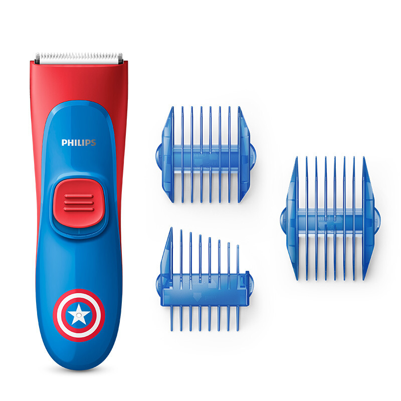 飞利浦(Philips)宝宝理发器MVL1098/15 漫威英雄系列 家用剃头电推子 可全身水洗 配多种梳齿