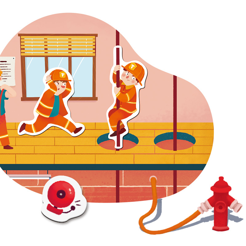 TOI图益儿童早教磁力拼图手提磁力书消防员的一天 3d立体场景磁贴消防早教玩具3-4-5-6岁+男孩女孩生日六一礼物