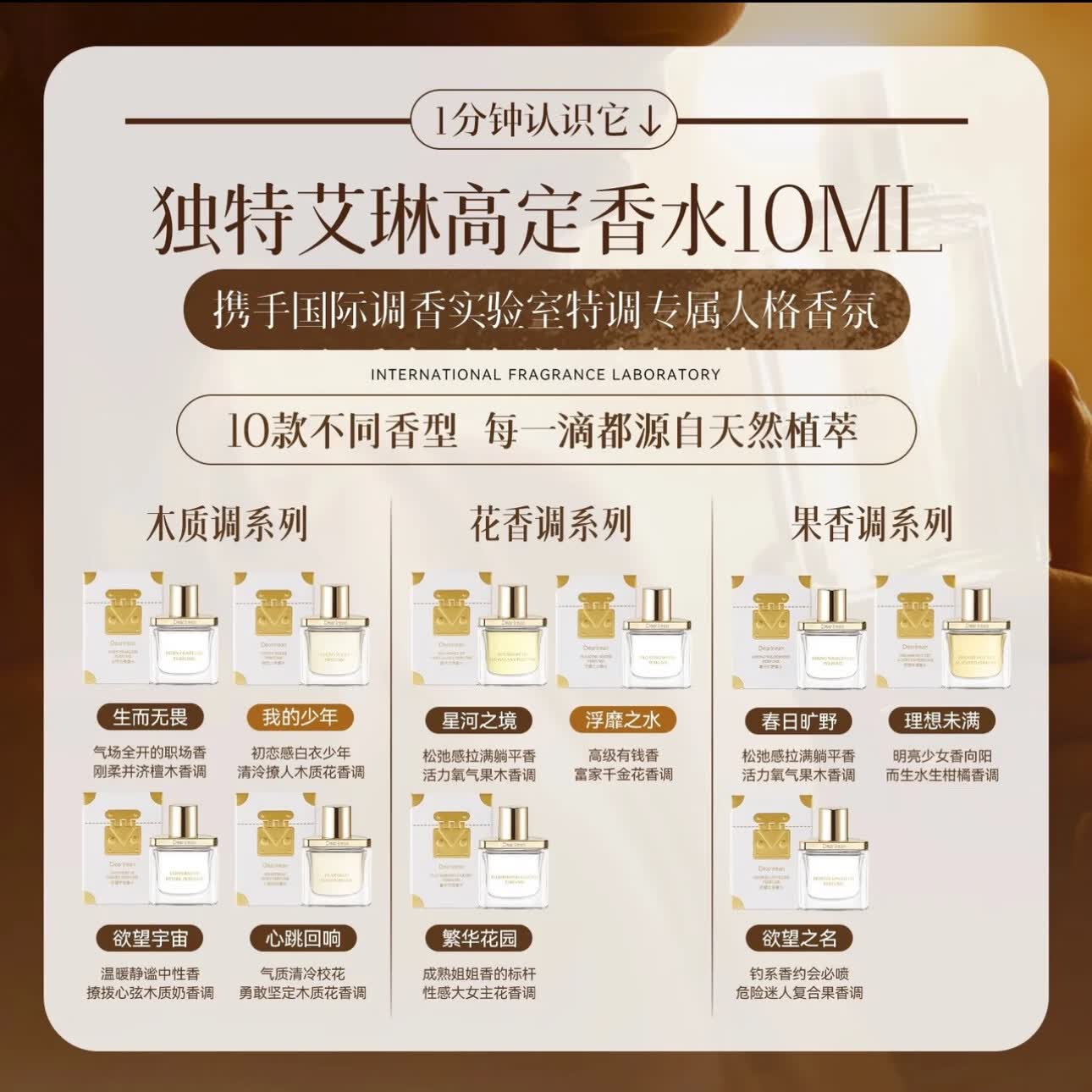 独特艾琳 香水-欲望宇宙 10ml淡香持久留香清新活力 天然植萃精油 淡雅清香 塑造独特香气 6975557556239高清大图