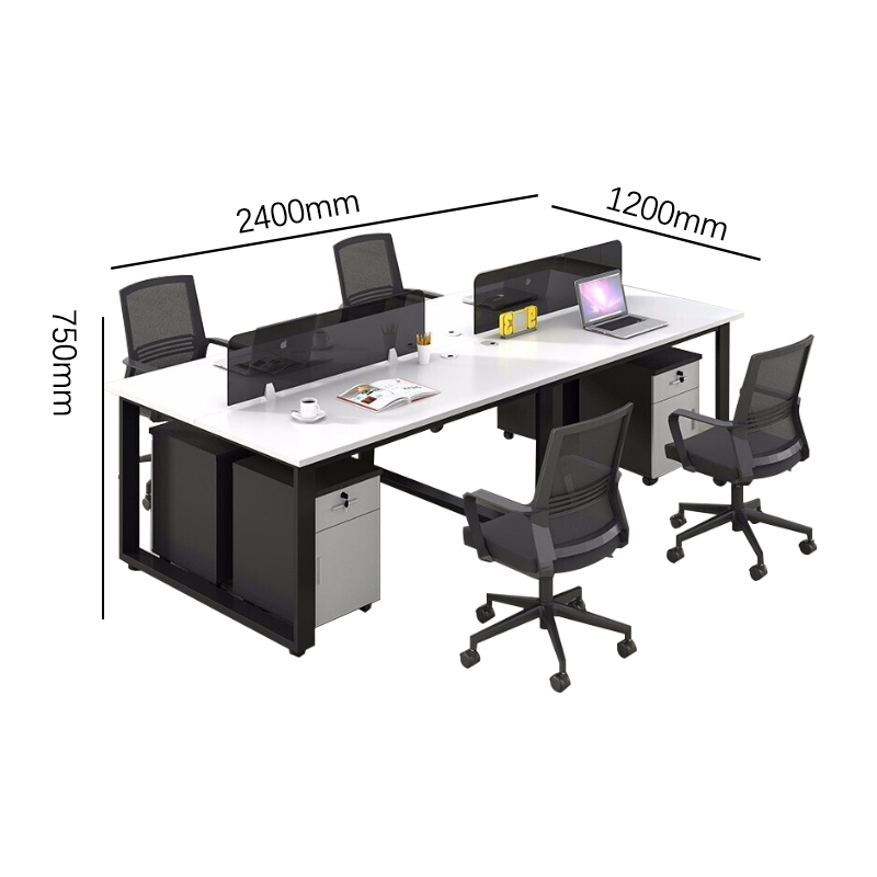 永格职员办公桌组合职员桌屏风卡座员工位电脑桌椅四人位高清大图