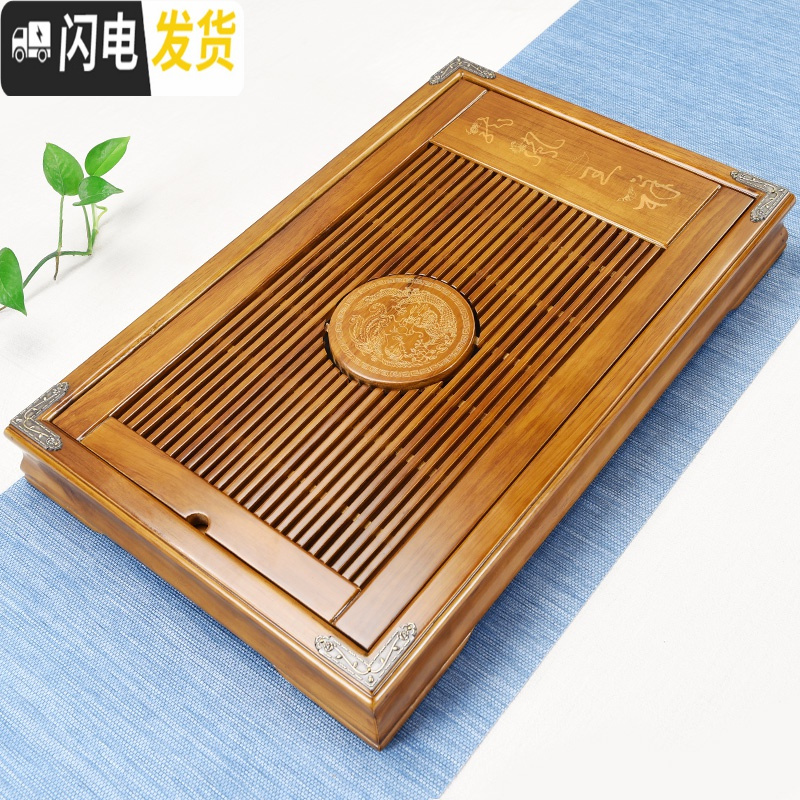 三维工匠实木茶盘茶海托盘功夫茶具套装抽屉式家用简约迷你小茶台 02小兰香单茶盘