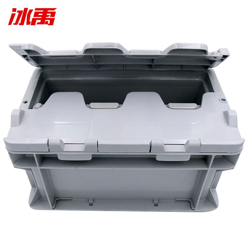 冰禹 SNll-124 塑料周转箱 塑料带盖运输物流箱 汽车配储物箱周转箱 收纳工具箱零件箱 B箱-有盖灰色