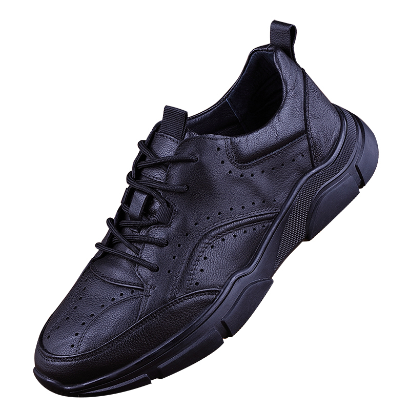 歌爱妮2021外贸男鞋镂空皮鞋男头层牛皮春季运动休闲皮鞋软皮软底镂空