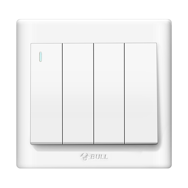公牛bull开关插座g32系列四开双控开关86型面板g32k412白色暗装参数
