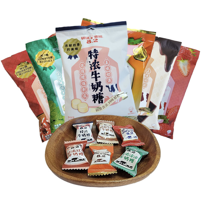 悠哈奶糖UHA牛奶糖特浓牛奶糖袋装300g结婚喜糖零食品