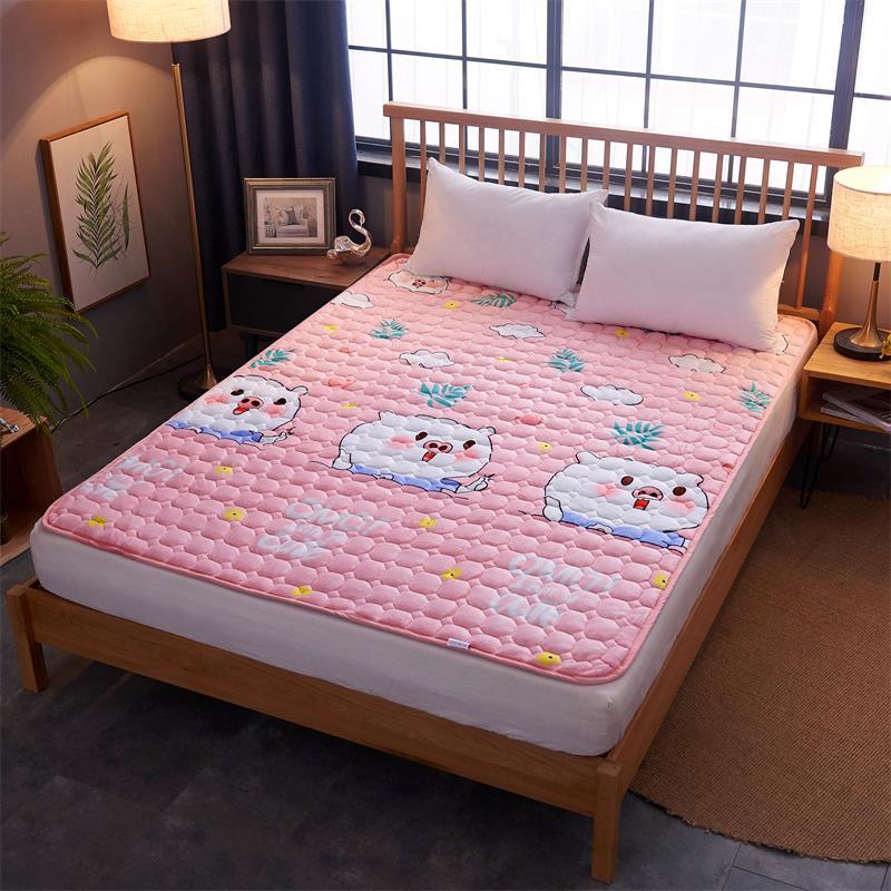 床垫子法兰绒双人床褥家用1.8防滑睡垫宿舍单人褥子可折叠可水洗高清大图