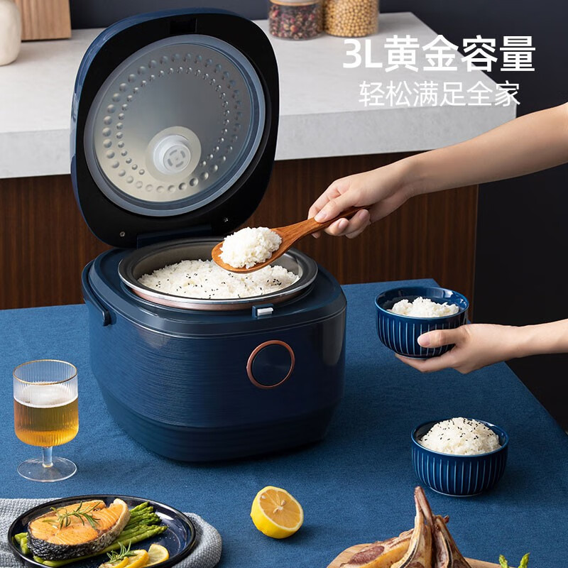 龙的(longde) LD-FS301A 家用电饭煲 精致元气家用电饭锅 智能预约多功能煮饭锅 上蒸下炖高清大图