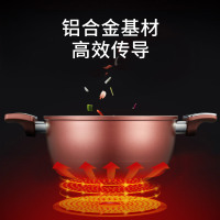 BRK汤锅德国希尔登不粘锅汤锅 麦饭石色不粘锅具 焖炖煲煮养生汤锅 轻巧节能22cm烹饪用具 电磁炉燃气灶通用
