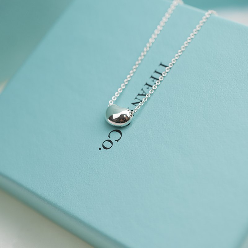 蒂芙尼tiffanycotiffanyco项链925银双心形珐琅红心吊坠项链送女友