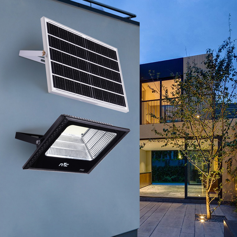 雷士照明NVC太阳能灯 庭院灯户外防水投光灯室外家用门柱壁灯新农村道路照明太阳能路灯高清大图