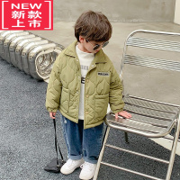 可莉允男童外套加绒加厚秋冬款2022新款小童装棉衣夹棉夹克炸街儿童冬装棉服