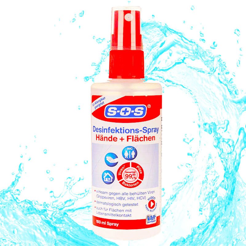 德国原装进口SOS免洗洗手液 100ml 1瓶装 消毒喷雾 深层清洁内衣家用婴儿皮肤消毒剂