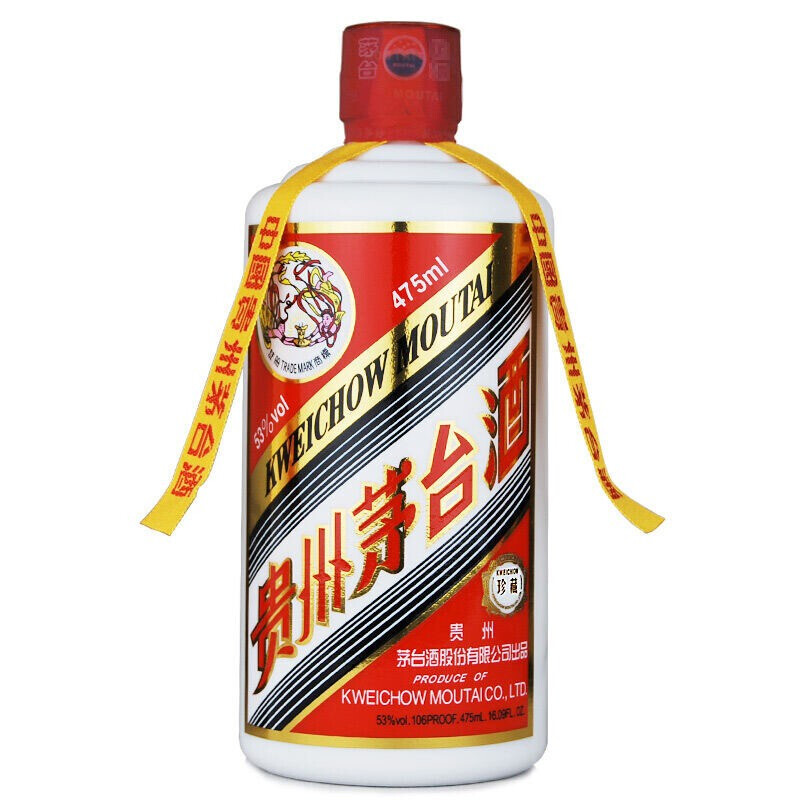 [酒别重逢]贵州茅台酒 475ml珍藏 黄飘带 礼盒装酱香型 单瓶高清大图