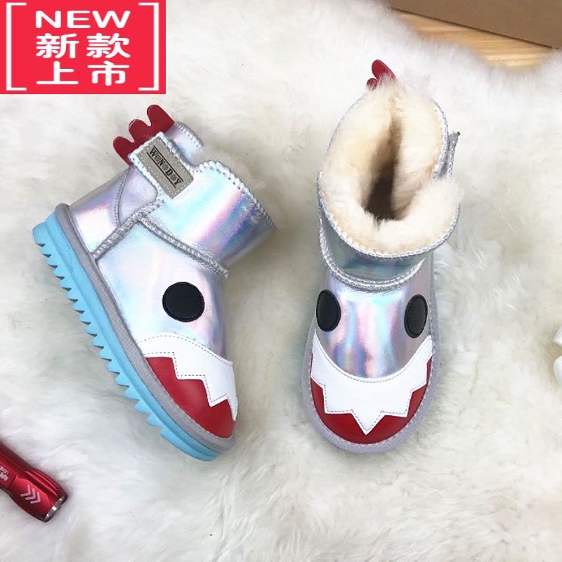 可莉允秋冬季新款防水儿童雪地靴一体男女童鞋加厚加绒保暖棉鞋学生图片