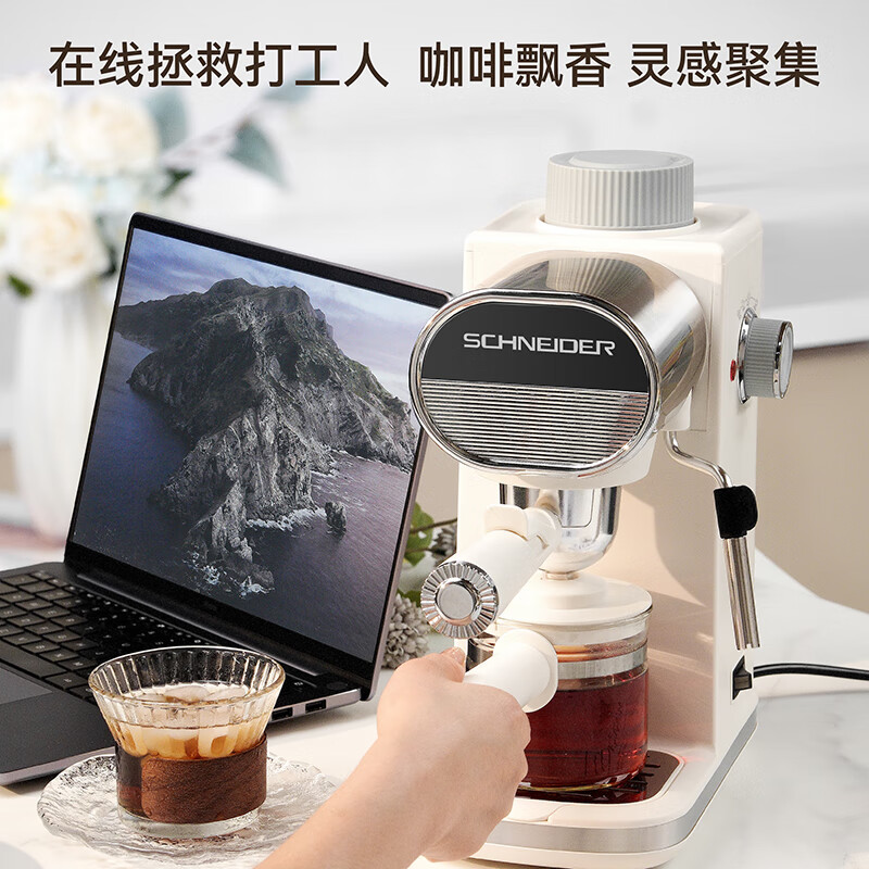 施耐德(Schneider)家用桌式全自动高温萃取咖啡机 SWK-XCFL02高清大图