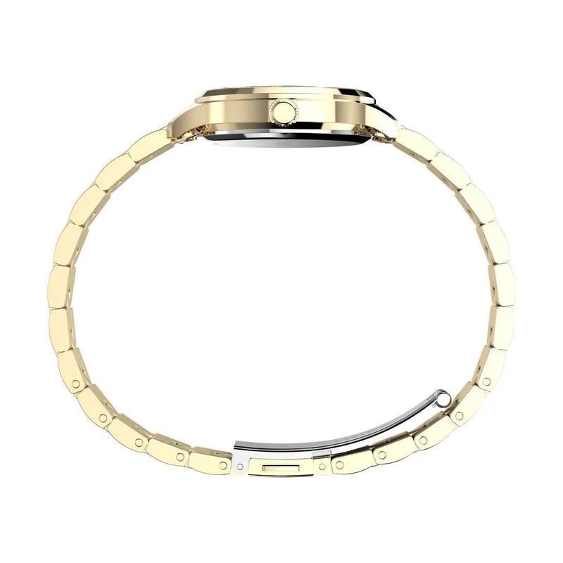 Timex /天美时石英真皮表带金色防水商务简约情侣腕表