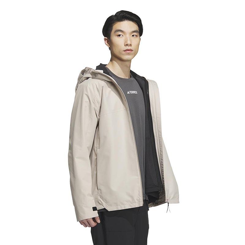 adidas 户外防水三合一运动软壳内胆夹克外套 男款 浅卡其 IL8973