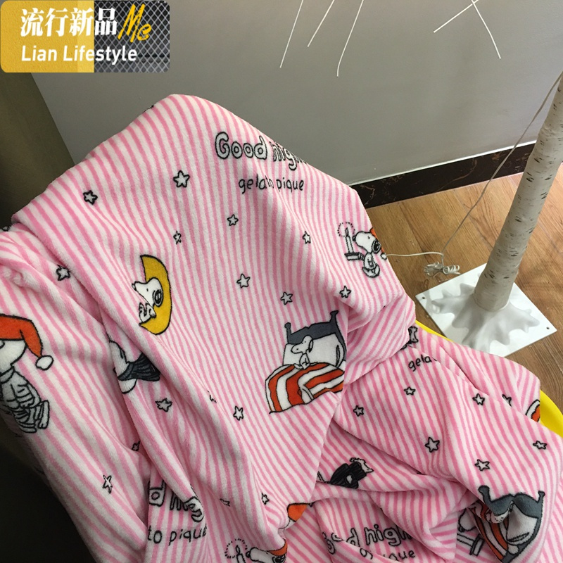 新款晚安史努比卡通印花毯子儿童毛毯 推车盖毯 幼儿园午睡细绒毯 三维工匠