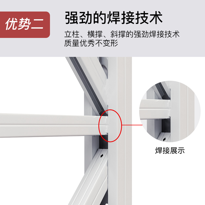 尔迈 货架仓储仓库储物置物架家用中型四层 2*1*0.6m 300kg/层 灰白色