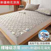 纯棉全棉100棉夏凉冰丝席三件套新疆棉花填充学生单人可折叠机洗家用空调软席子