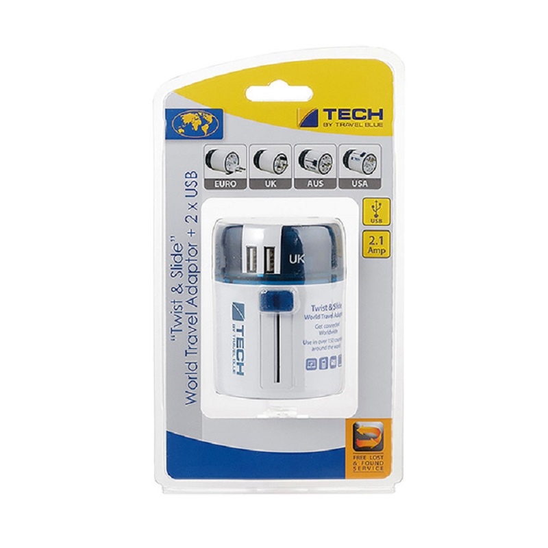 Travel Blue 蓝旅 魔方环球通用转换插座+2×USB270蓝色高清大图