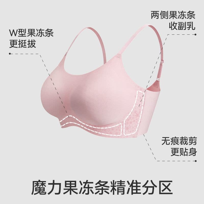 猫人蜂巢杯轻薄透气内衣防滑无痕无钢圈聚拢背心式女士文胸套装图片