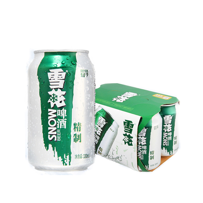[苏宁易购超市]雪花啤酒精制拉罐六连包330ml*6听