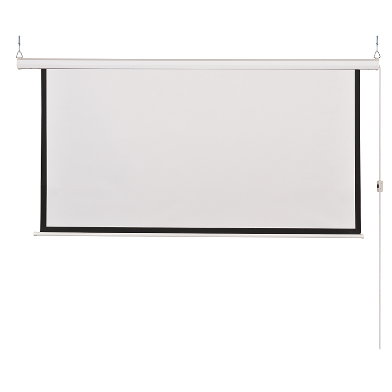 投影幕布白塑玻纤灰玻纤遥控电动幕布60150寸家用办公自动升降玻纤带