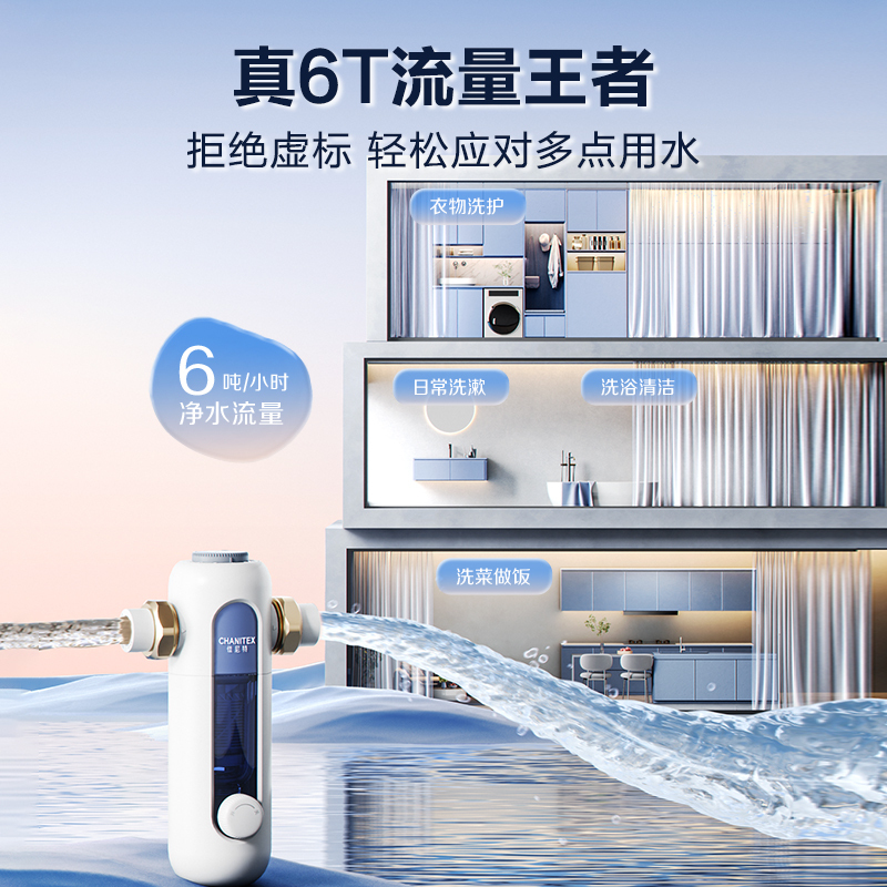 AO史密斯佳尼特前置过滤器 CPF-T6 过滤家用净水器前置净水器过滤器全屋净水 反冲洗设计 6吨每小时高清大图