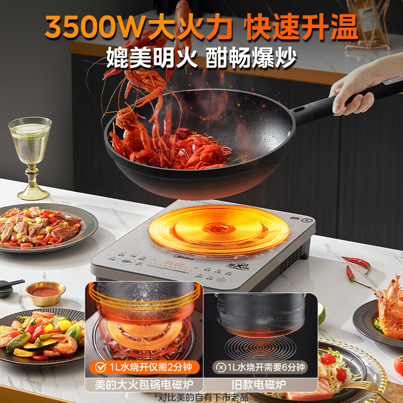 美的(Midea)家用大功率3500W电炉灶多功能定时电磁灶MC-E35C02高清大图