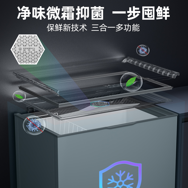 星星(XINGX)300升家用商用减霜净味薄门冰柜 冷藏冷冻转换冷柜 节能顶开冰箱 BD/BC-300KE高清大图