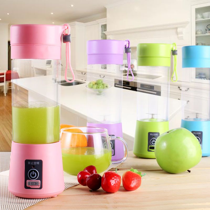充电便携式榨汁机多功能迷你学生炸水果汁杯小型原汁机家用豆浆机蓝色