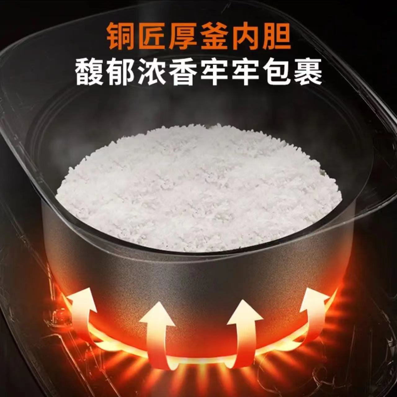 九阳(Joyoung)家用饭锅煲汤蒸煮智能预约大火力柴火多功能大功率4L大容量不粘涂层电倒煲 F40FZ-F833高清大图