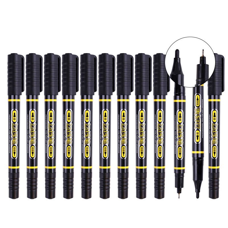 宝克(BAOKE)MP2906 记号笔 粗细双头水性勾线笔 12支/盒 1盒图片